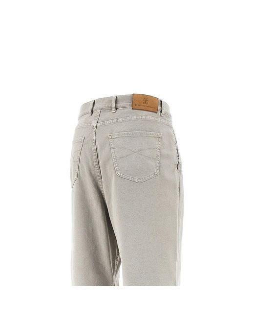Brunello Cucinelli Gray Iconic Fit Denim Pants for men