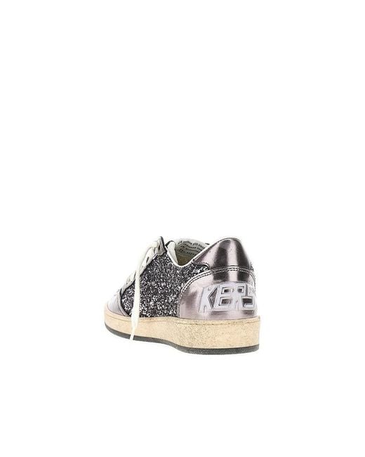 Golden Goose Deluxe Brand Gray 'Ballstar' Glittered Sneakers