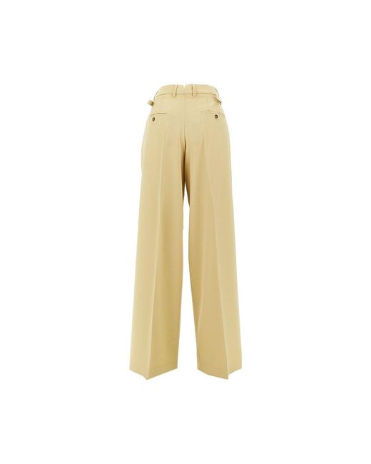 AMI Yellow Wool Tricotine Wide Leg Pants