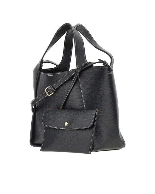 Stella McCartney Black Grained Alter Mat 'Stella Logo' Bag