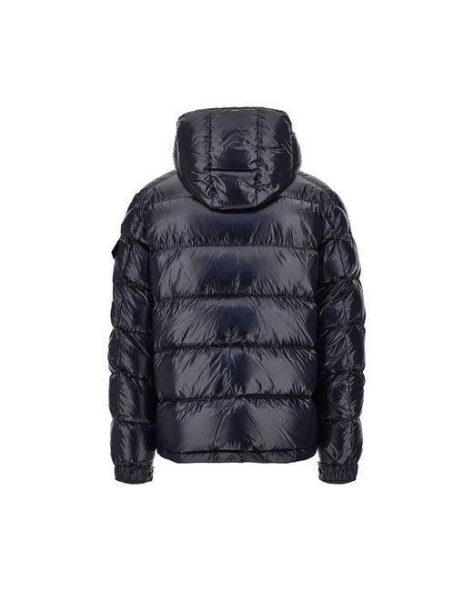 Moncler Blue Maya' Hooded Down Jacket for men