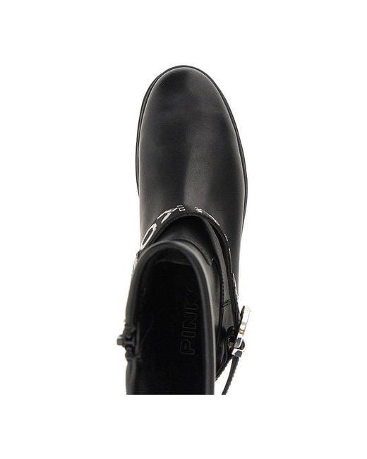 Pinko Black 'Eva' Leather Boots