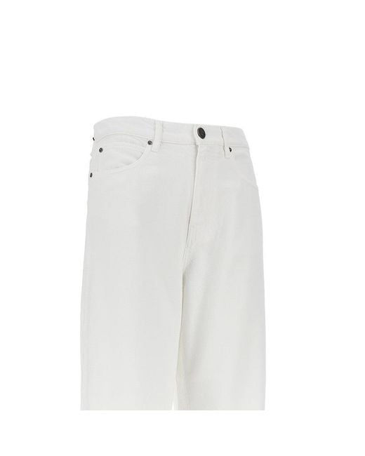 Pinko White Soft Denim Balloon Fit Jeans