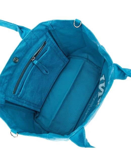 Ganni Blue Shopping Bag With Banana Print