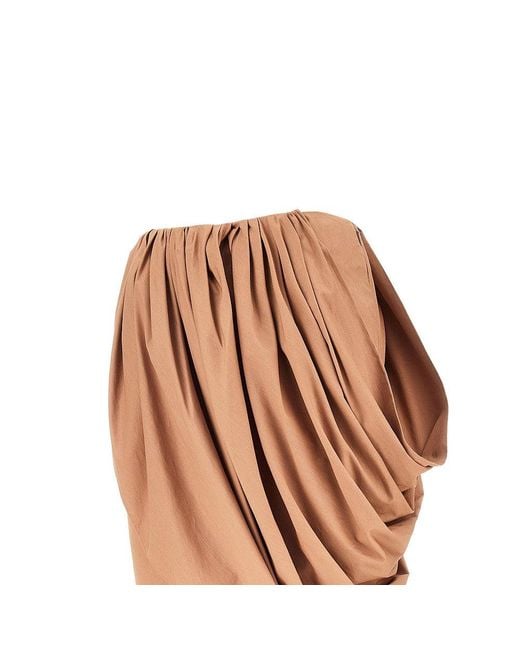 Chloé Natural Draped Poplin Skirt