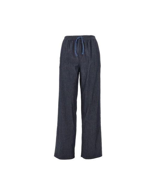 Emporio Armani Blue Lightweight Denim Pants With Drawstring