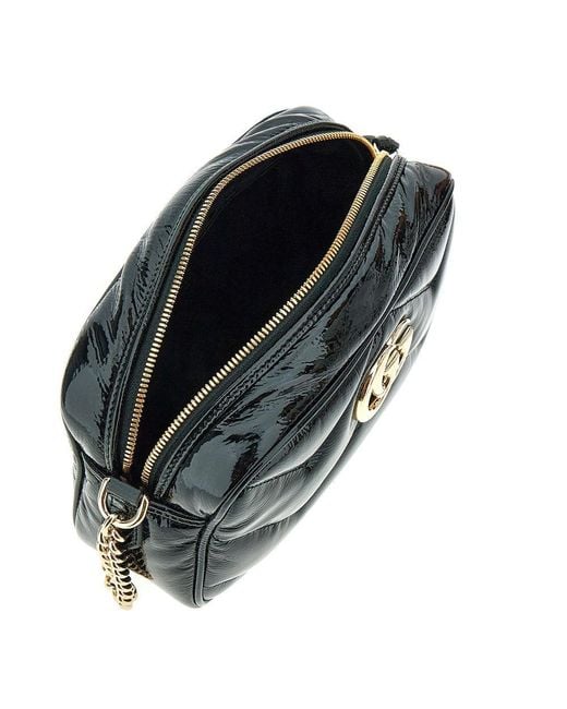 Gucci Black Leather Small 'Gg Marmont' Bag