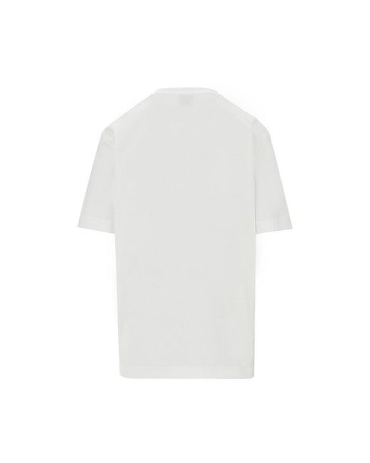 Pinko White Jewelled Logo Embroidery T-Shirt