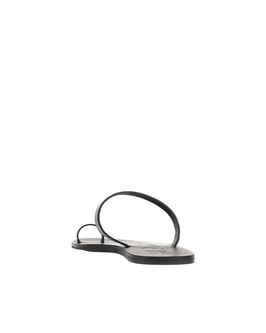 Manebí White Leather Thong Sandals