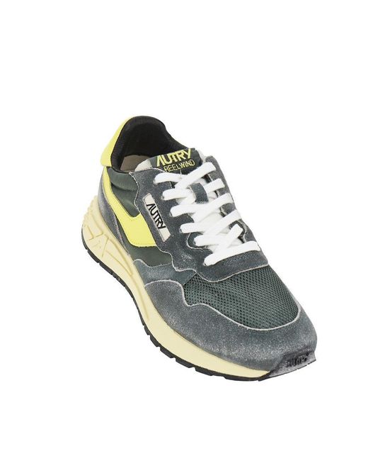 Autry Blue Suede And Nylon Reelwind Low Sneakers for men