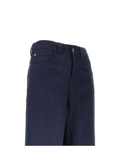 Emporio Armani Blue 'J14' Linen Pants