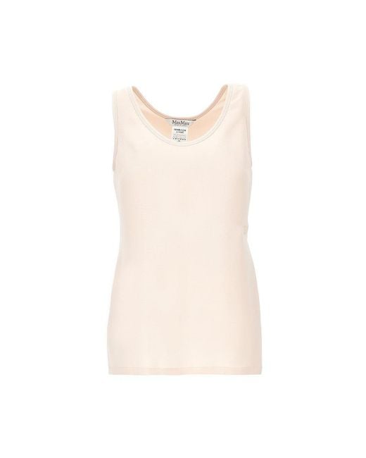 Max Mara Natural Silk Cady Top With Embroidery