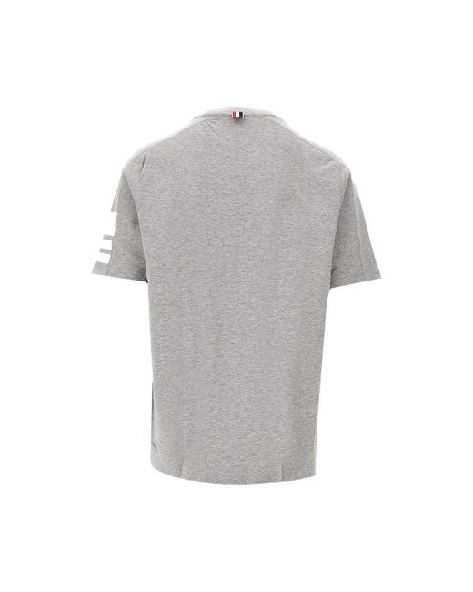 Thom Browne Gray 4 Bar Inlay Jersey T-Shirt for men