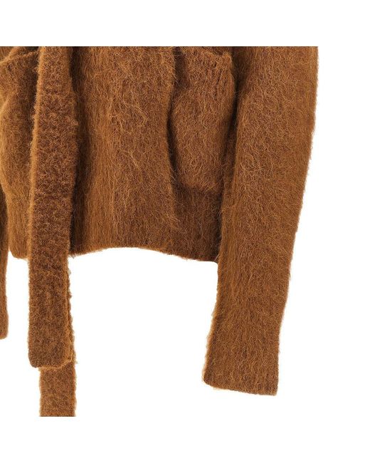 Uma Wang Brown Alpaca-Blend Cardigan With Belt