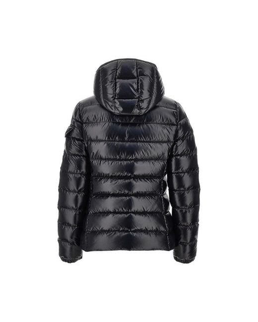 Moncler Black Padded Nylon Downjacket With Logo Patch