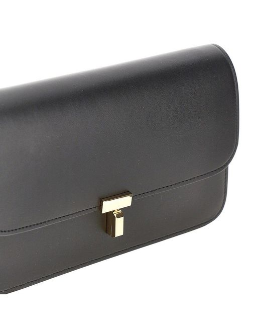 Totême Black 'T-Lock' Leather Pouch With Shoulder Strap