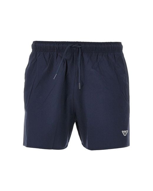Emporio Armani Blue Eagle Patch Swimshorts for men