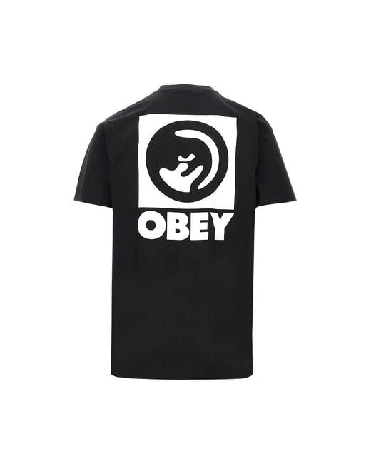 T-Shirt Bold Eye' Uomo di Obey in Black da Uomo