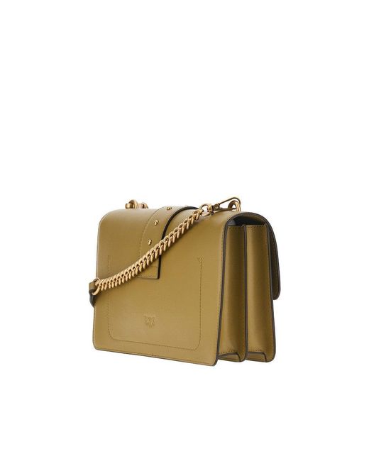 Pinko Metallic 'Love One Classic' Leather Bag