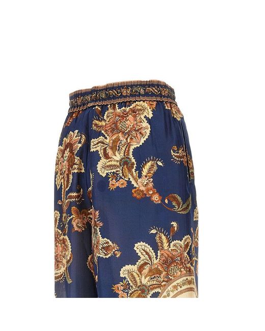 Zimmermann Blue 'Aster' Silk Pants