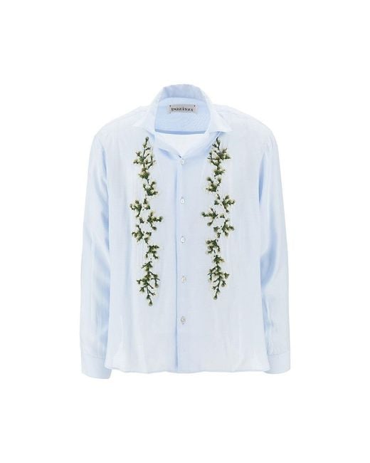 BAZISZT Blue 'Tinees' Embroidered Shirt for men