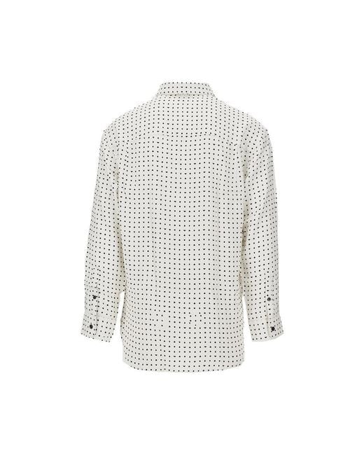 Emporio Armani White Printed Viscose Shirt for men