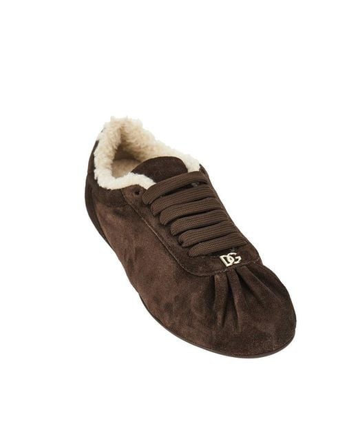 Dolce & Gabbana Brown 'Ballet' Suede Leather Sneakers