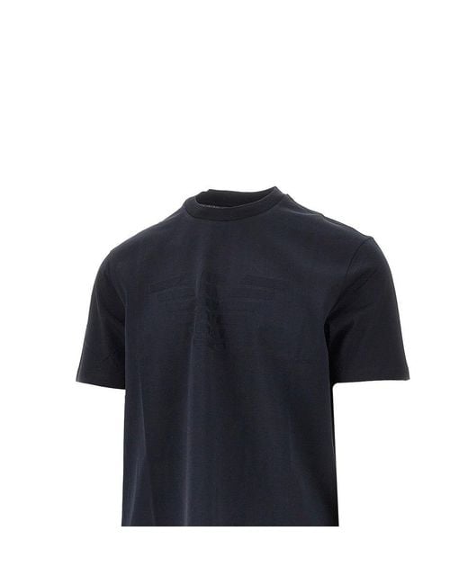 Emporio Armani Blue Jacquard Eagle T-Shirt for men
