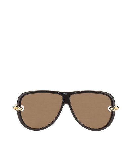 Bottega Veneta Brown 'Knot' Aviator Sunglasses