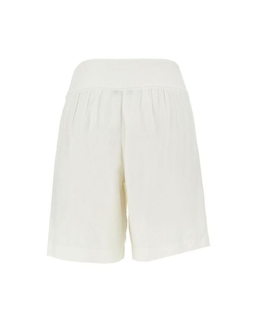 Emporio Armani White Viscose And Linen Shorts