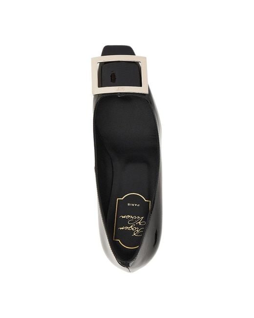 Roger Vivier Blue Patent Leather Belle Vivier Trompette Pumps 37