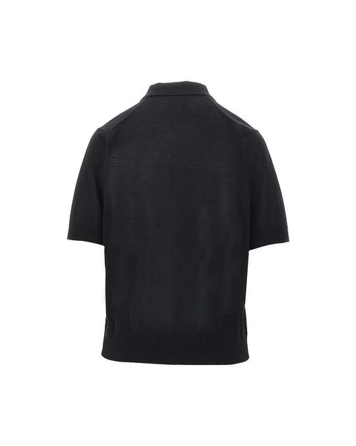 Loulou de Saison Black 'Migo' Cashmere Polo Shirt