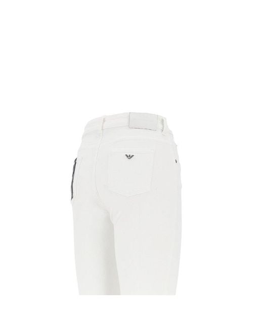 Emporio Armani White 'J9D' Slim Fit Jeans