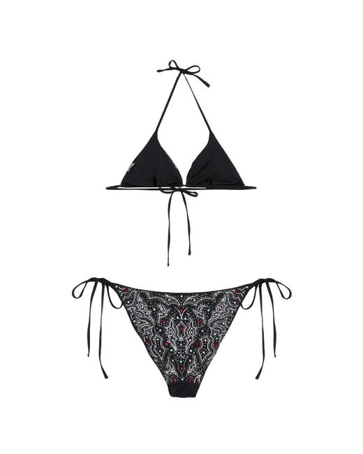 VENUJA Black Bikini With Rhinestone