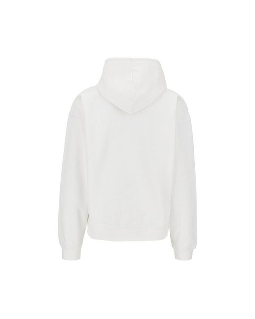 DSquared² White Hoodie With Logo Embroidery for men