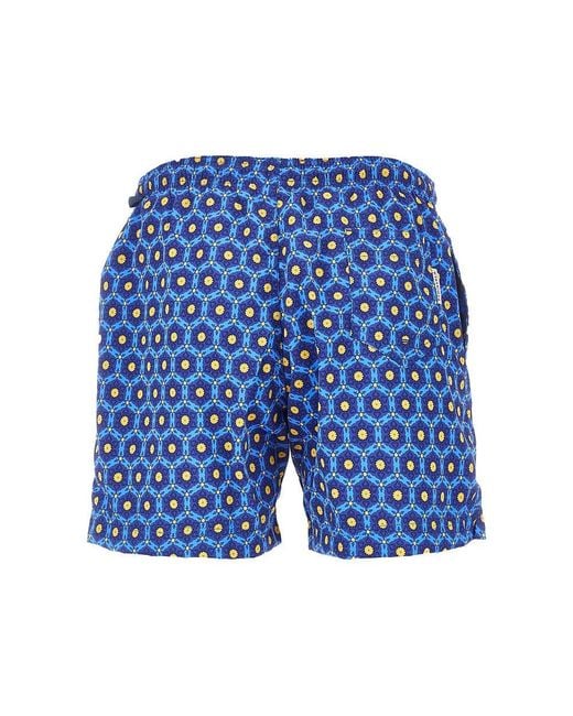 Peninsula Blue 'Procida' Printed Swim Shorts for men