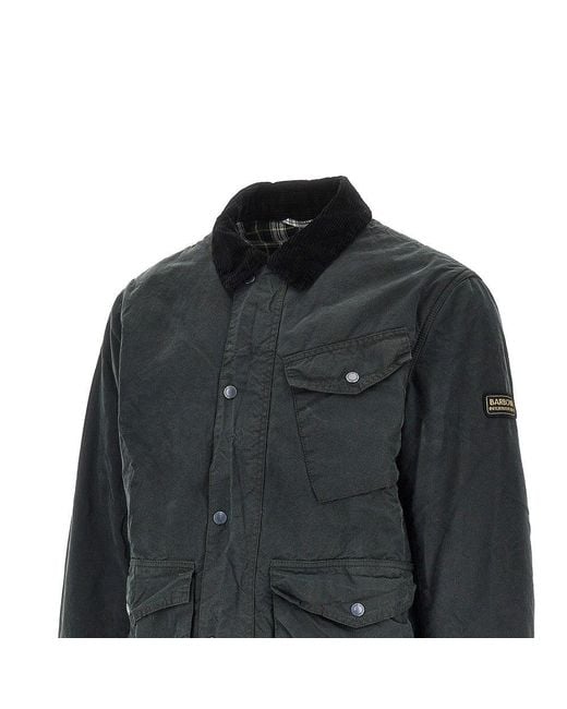 Barbour Black 'Drifter' Waxed Cotton Jacket for men