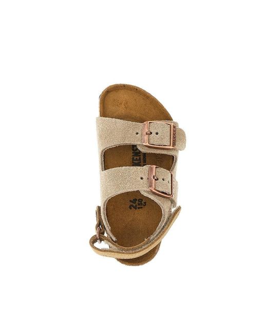 Birkenstock Natural 'Milano' Suede Leather Sandals Kids for men
