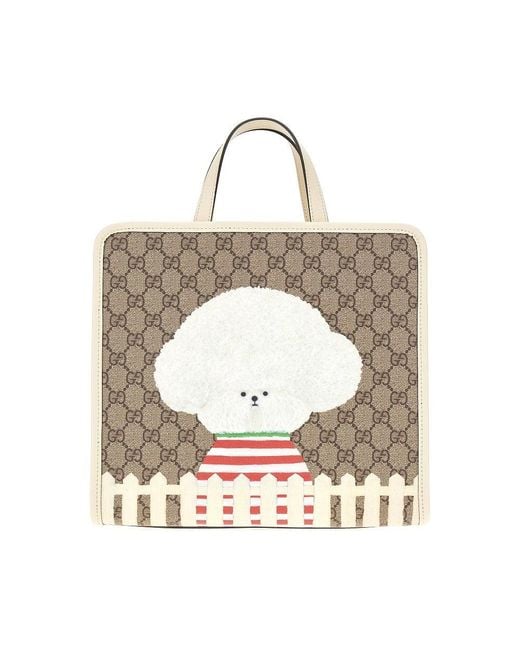 Gucci Multicolor Gg Supreme Bag With Dog Print Kids