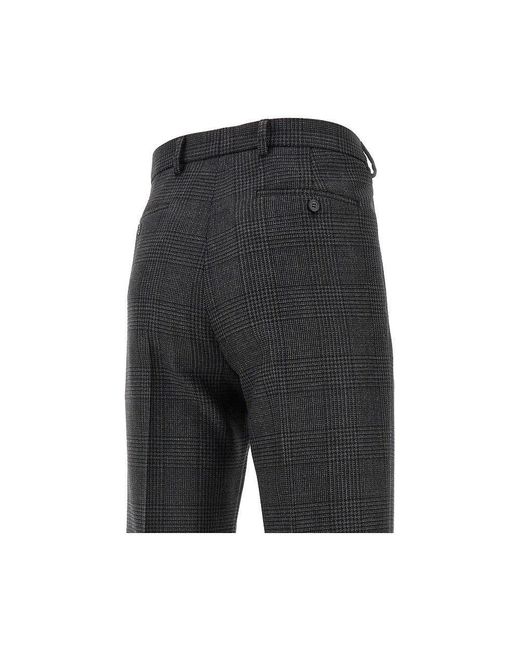 Prada Black Prince Of Wales Wool Pants for men