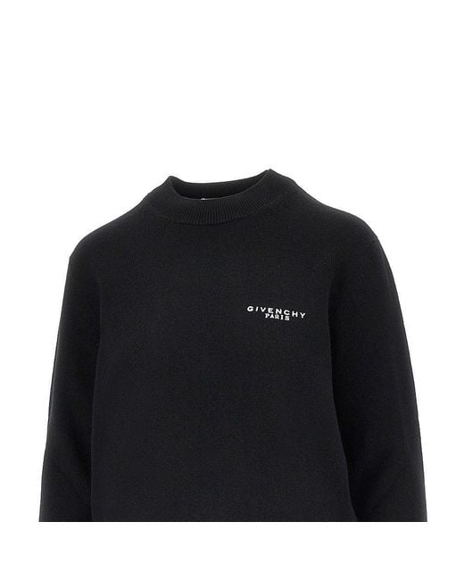 Givenchy Black Cashmere And Wool Sweater With Embroidery
