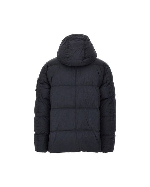 Stone Island Blue Garment Dyed Crinkle Reps Ny Down Jacket for men
