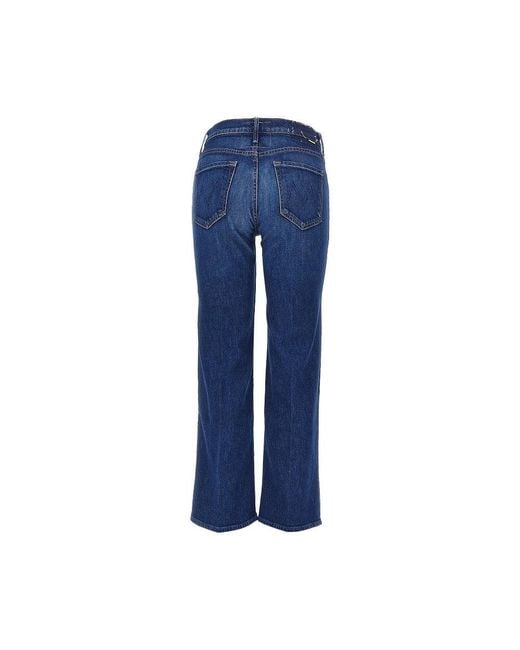 Mother Blue Stretch Cotton Denim Jeans