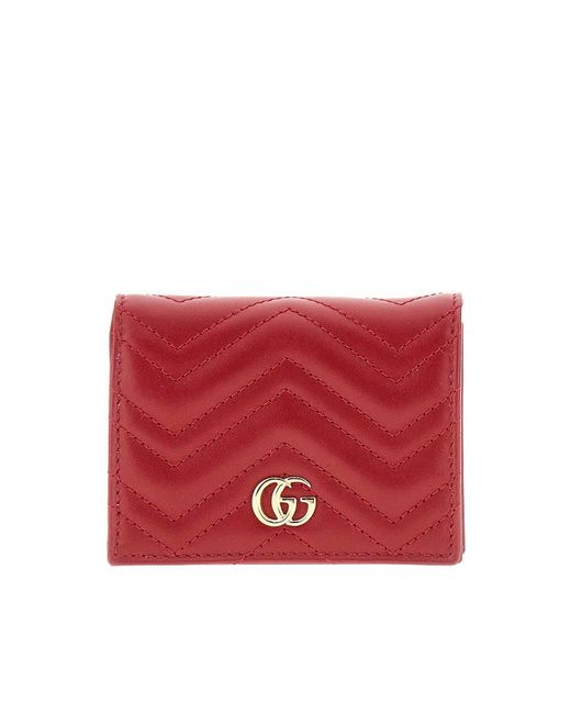 Mini Portafoglio 'Gg Marmont' Donna di Gucci in Red