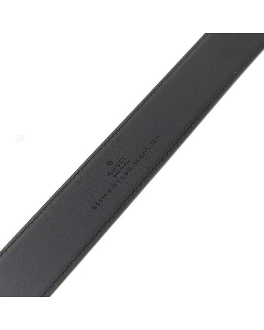 Gucci Black Leather Belt With Logo for men