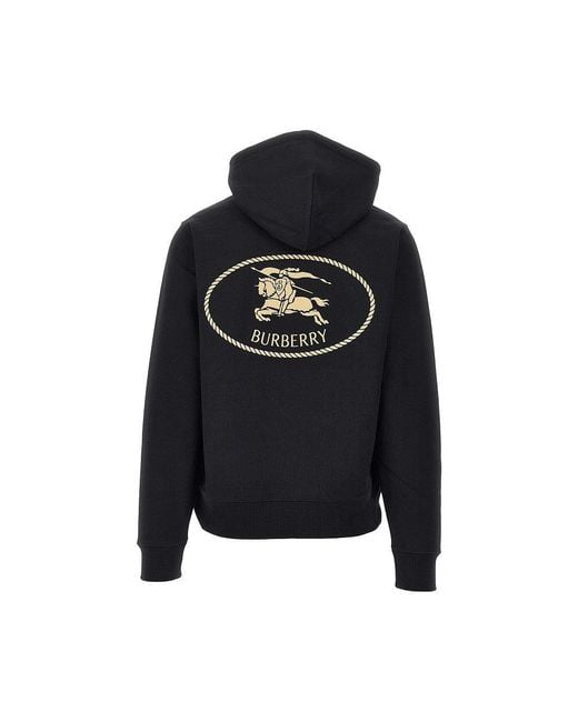 Felpa Con Cappuccio 'Knight Stamp' Uomo di Burberry in Black da Uomo