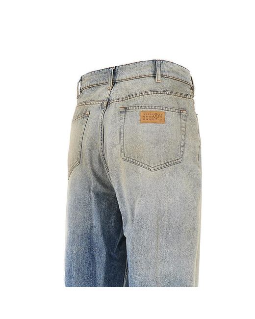 MM6 by Maison Margiela Blue Used Effect Relaxed Fit Jeans for men