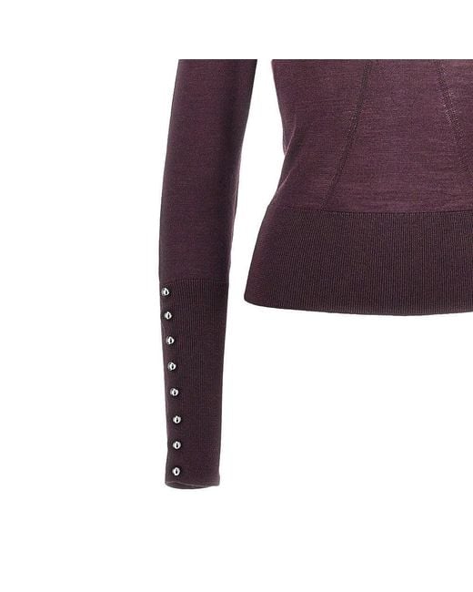 Rabanne Purple Silk And Merino Wool-Blend Sweater