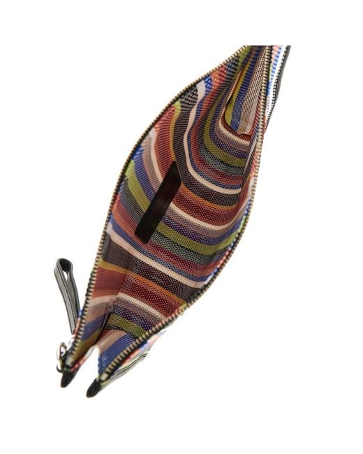 Marc Jacobs Blue Striped Mesh Pouch