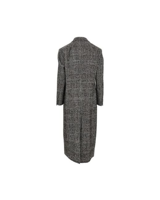 Tagliatore Gray Prince Of Wales Long Coat